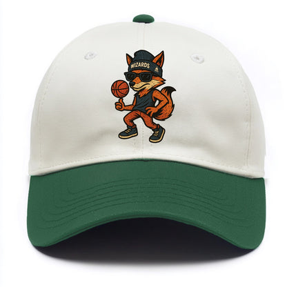 Washington Fox wearing Wizards beanie with capitol patch and wayfarer sunglasses - Two Tone Cap - Green