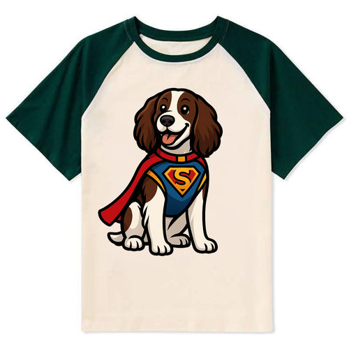 Springer Spaniel Friendly Hero  - Contra Contrast Raglan T-shirt