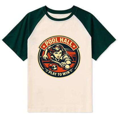 Cue Queen Emblem - Contrast Raglan T-shirt - Green