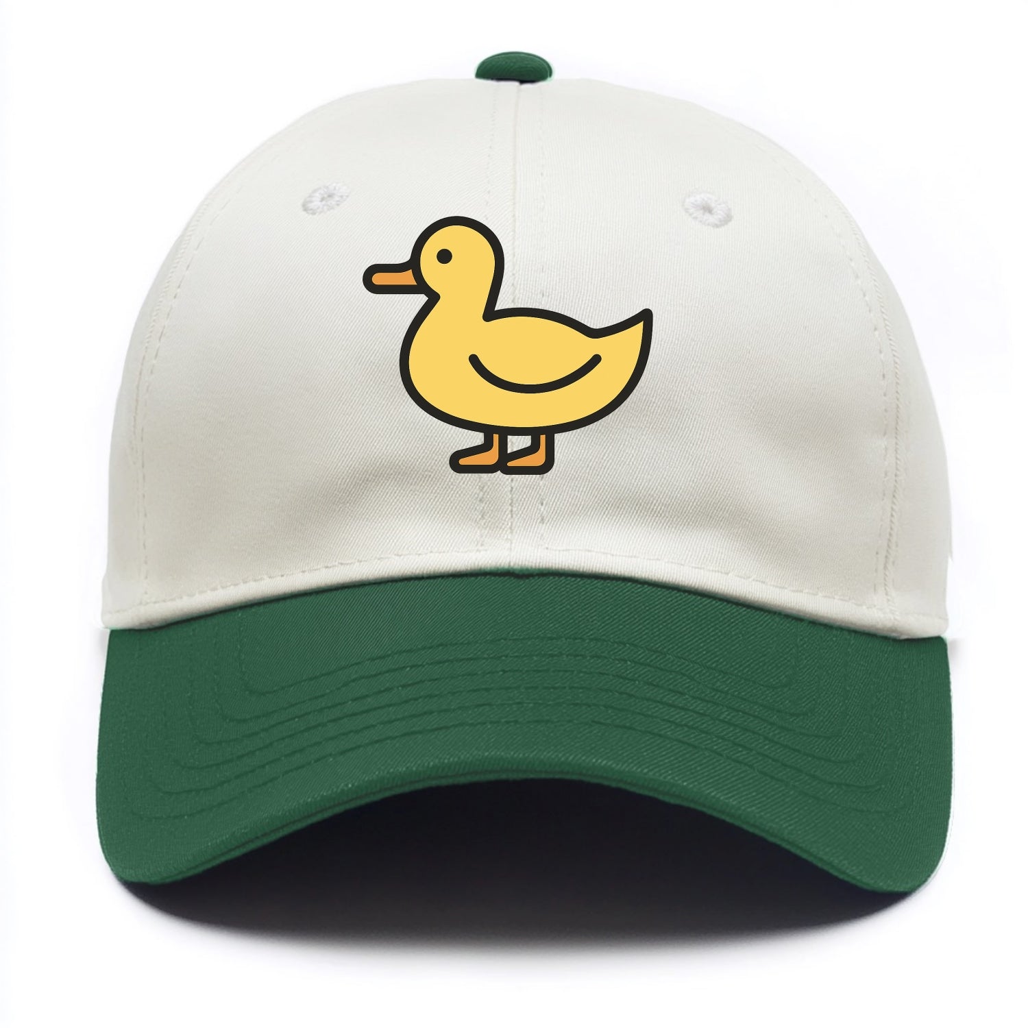 Duck - Yellow mallard flat side profile - Two Tone Cap - Green