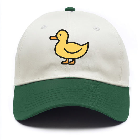 Duck - Yellow mallard flat side profile - Two Tone Cap - Green