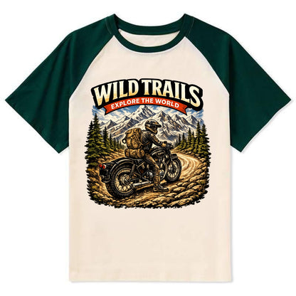 Wild Trails Explorer - Contrast Raglan T-shirt - Green