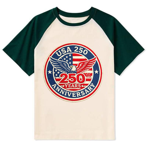 Usa 250th Anniversary Eagle - Contrast Raglan T-shirt