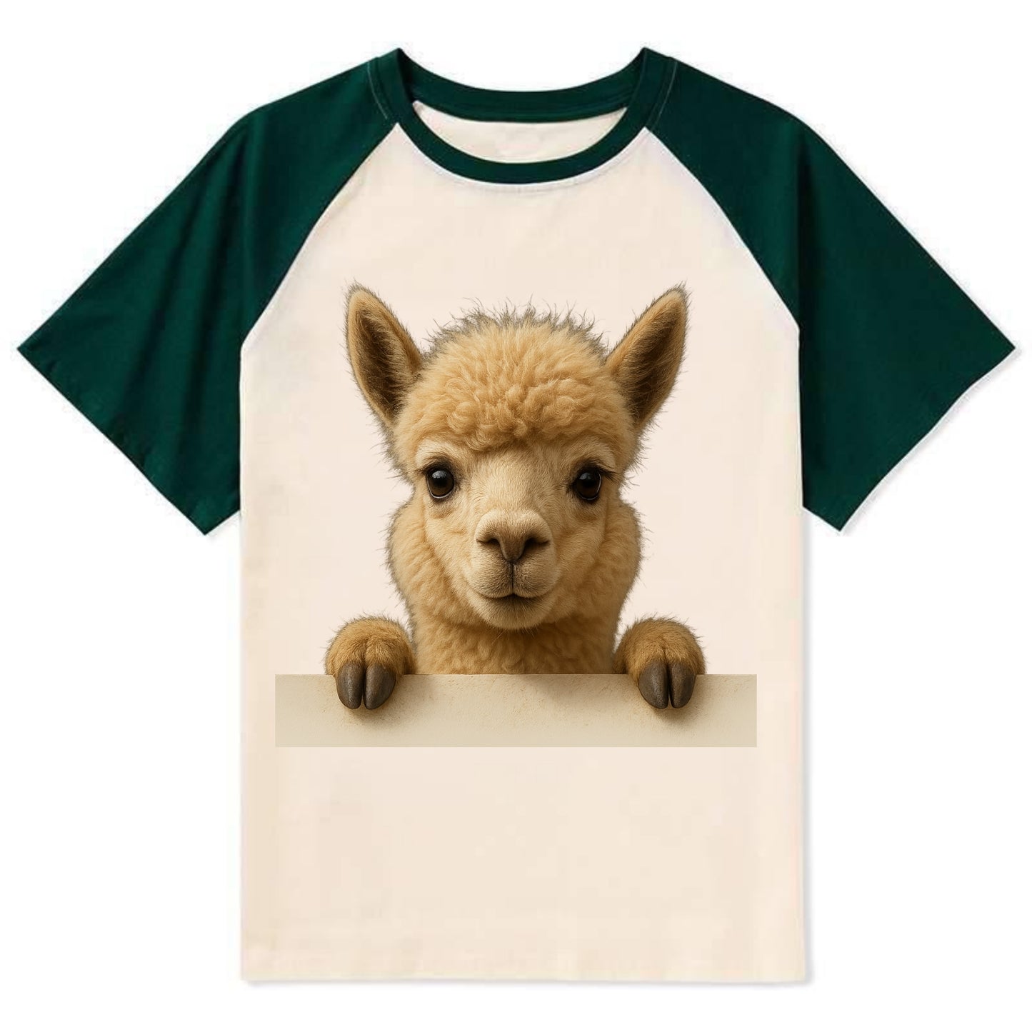 Alpaca  - Contrast Raglan T-shirt - Green