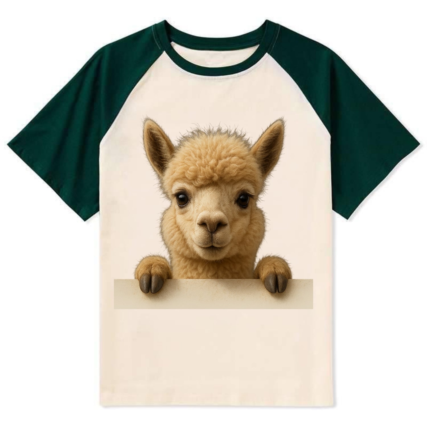 Alpaca  - Contrast Raglan T-shirt - Green