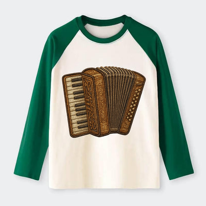 Accordion  - Raglan Long Sleeve T-Shirt - Green