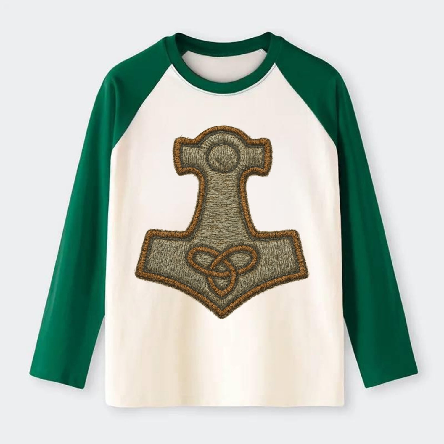 Mjolnir - Raglan Long Sleeve T-Shirt - Green