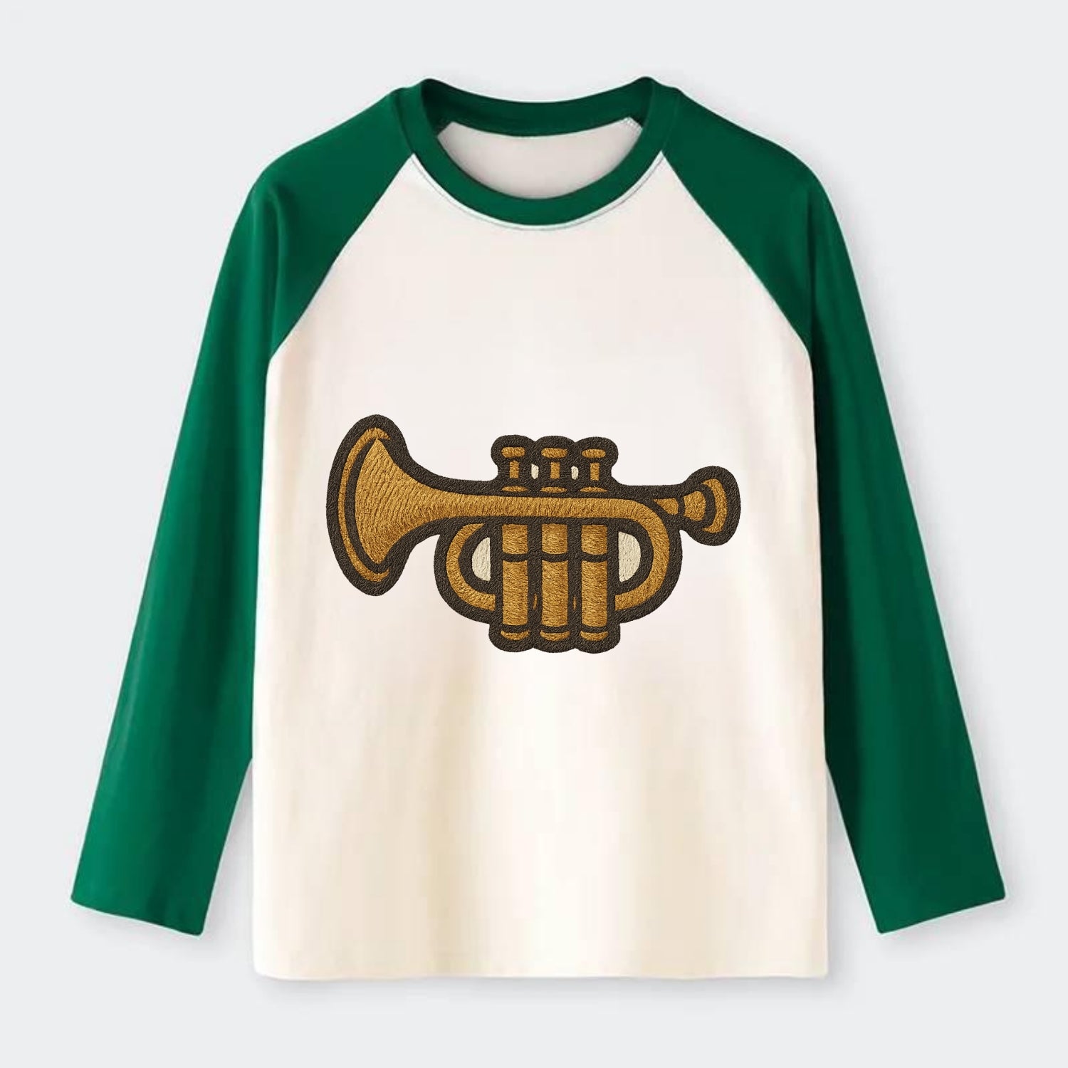 Trumpet  - Raglan Long Sleeve T-Shirt - Green