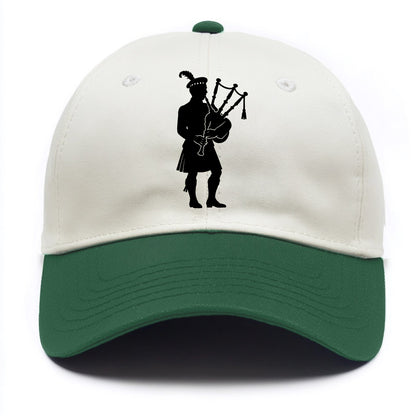 Bagpiper in traditional stance - Two Tone Cap - Green