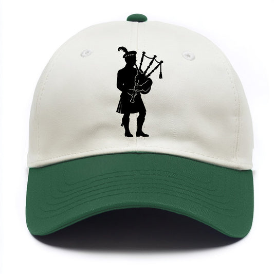 Bagpiper in traditional stance - Two Tone Cap - Green