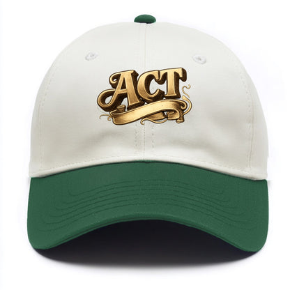Bold typography design - "ACT" - take action, do something - Two Tone Cap - Green