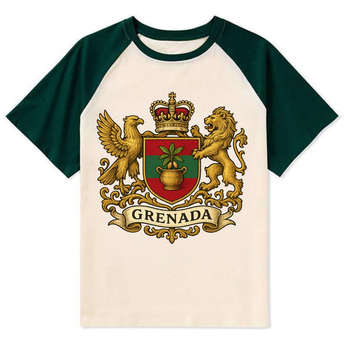Grenada Heritage Badge  - Contrast Raglan T-shirt