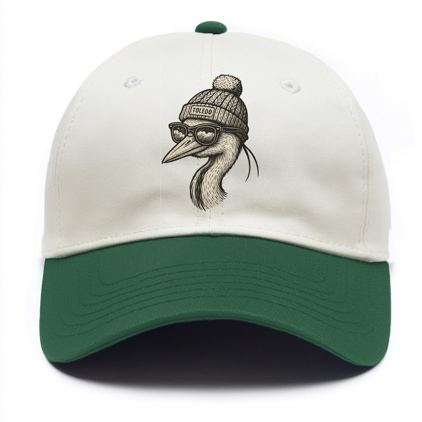 Toledo Great Blue Heron wearing Toledo b - Two Tone Cap - Green