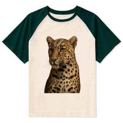 Leopard  - Contrast Raglan T-shirt - Green