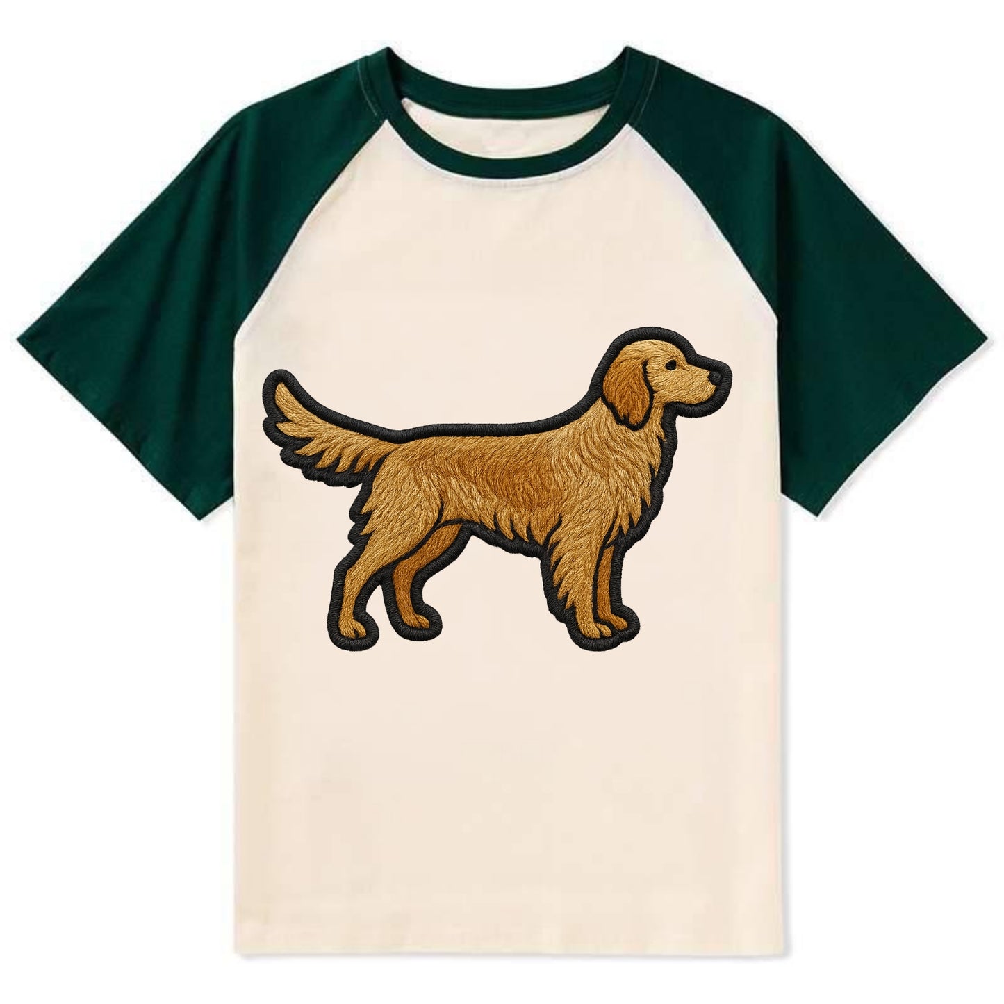 English Setter - Trendy feathered design - Contrast Raglan T-shirt - Green
