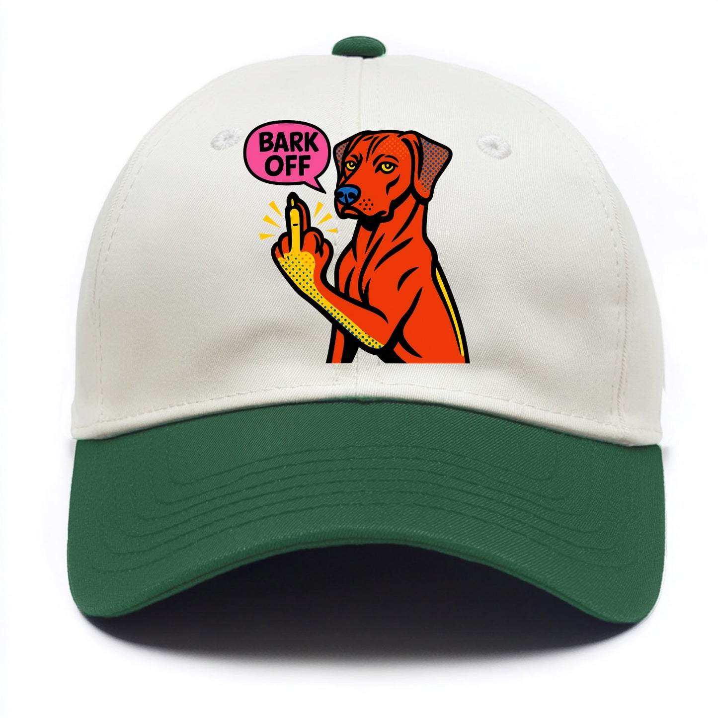 Rhodesian Ridgeback with distinctive ridge on back, athletic muscular paw up - Two Tone Cap - Green