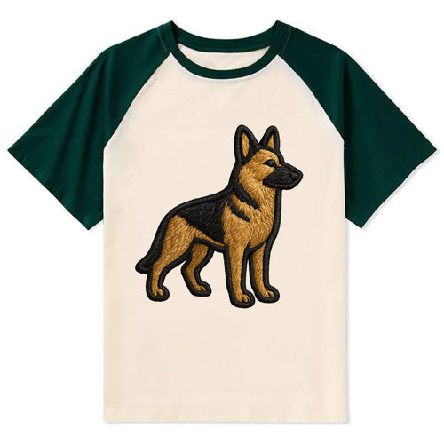 German Shepherd - Trendy minimal silhoue - Contrast Raglan T-shirt