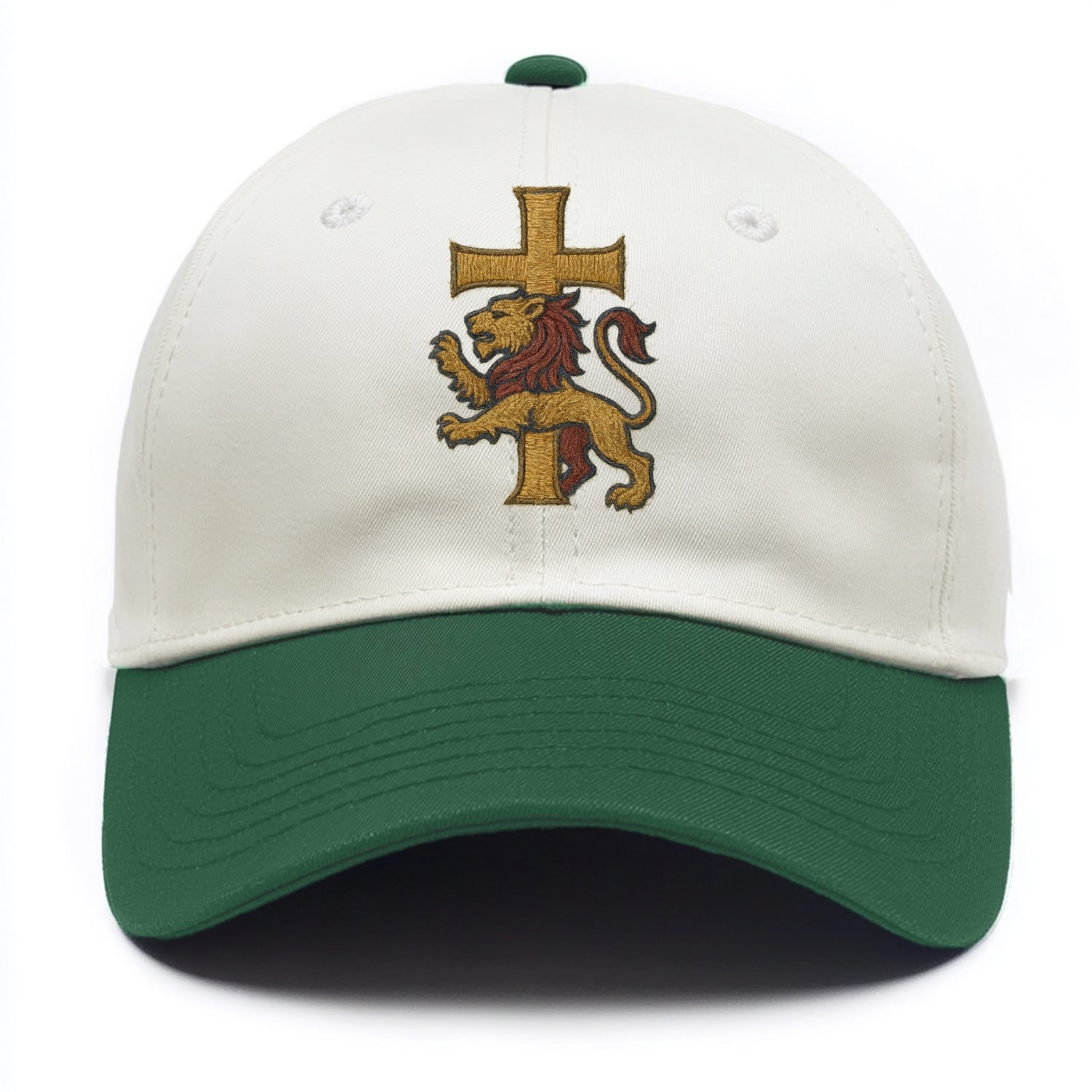 Lion and Cross  - Two Tone Cap - Green