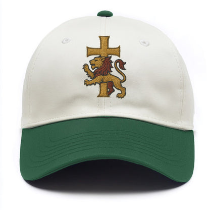Lion and Cross  - Two Tone Cap - Green