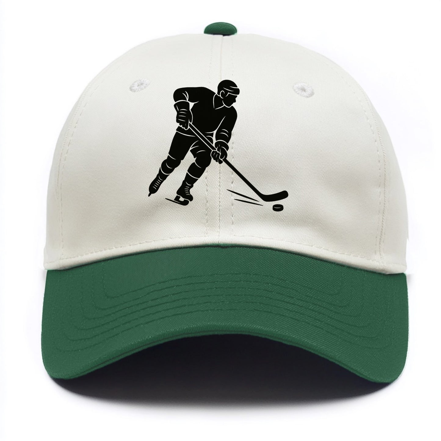 Ice hockey player shooting puck - Two Tone Cap - Green