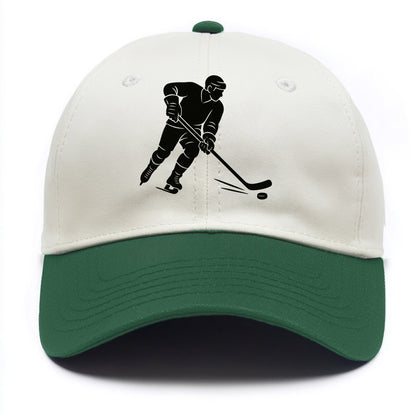 Ice hockey player shooting puck - Two Tone Cap - Green