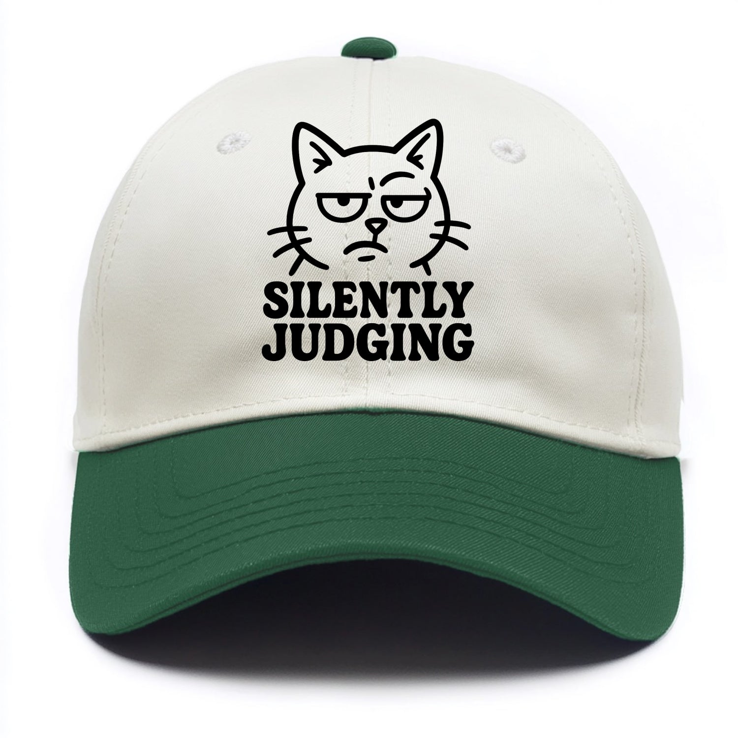 Sassy Side-Eye Cat - Two Tone Cap - Green