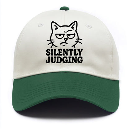 Sassy Side-Eye Cat - Two Tone Cap - Green