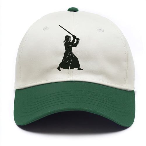 Kendo swordsman in striking stance - Two Tone Cap