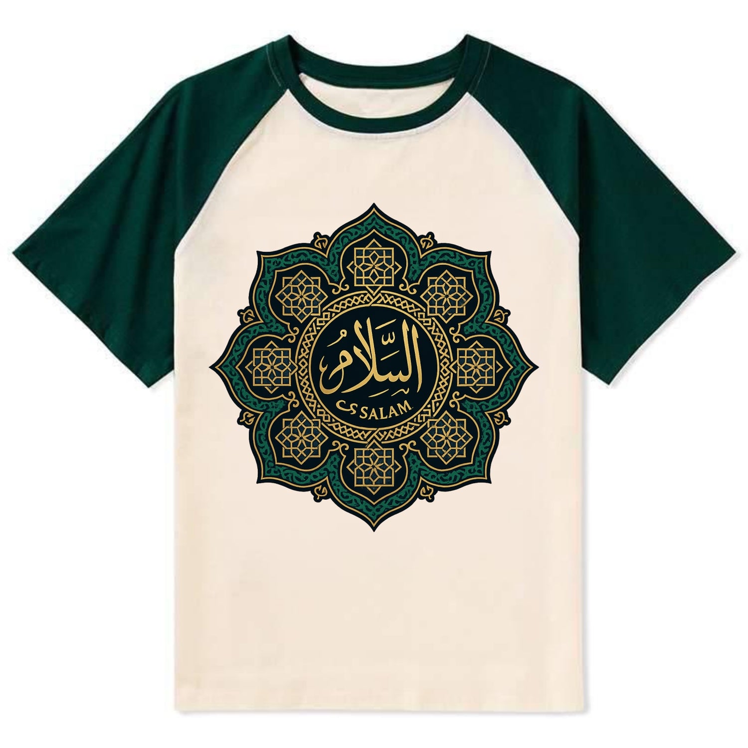 As-Salam Mandala - Contrast Raglan T-shirt - Green