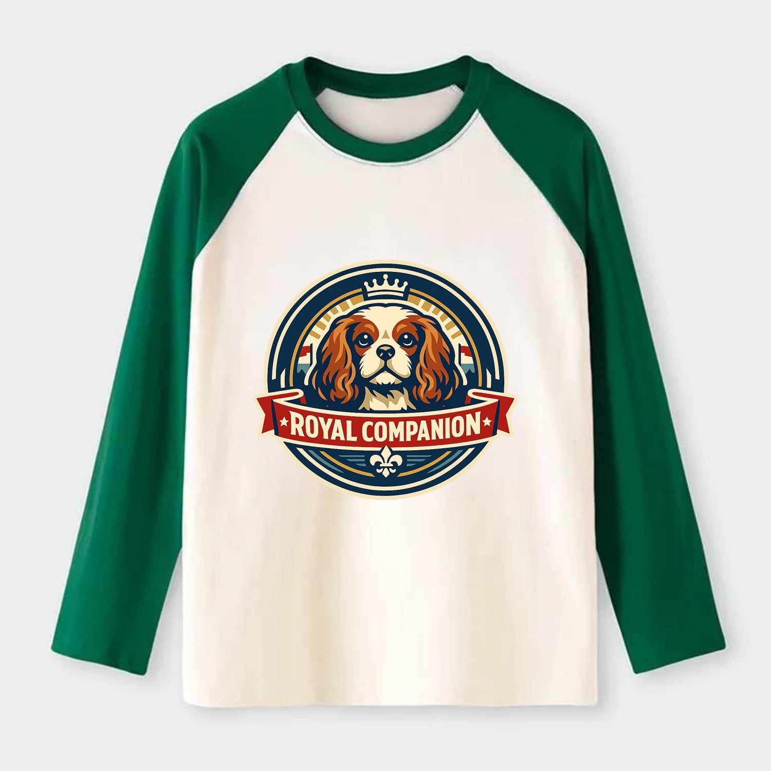 Royal Companion Emblem - Raglan Long Sleeve T-Shirt - Green