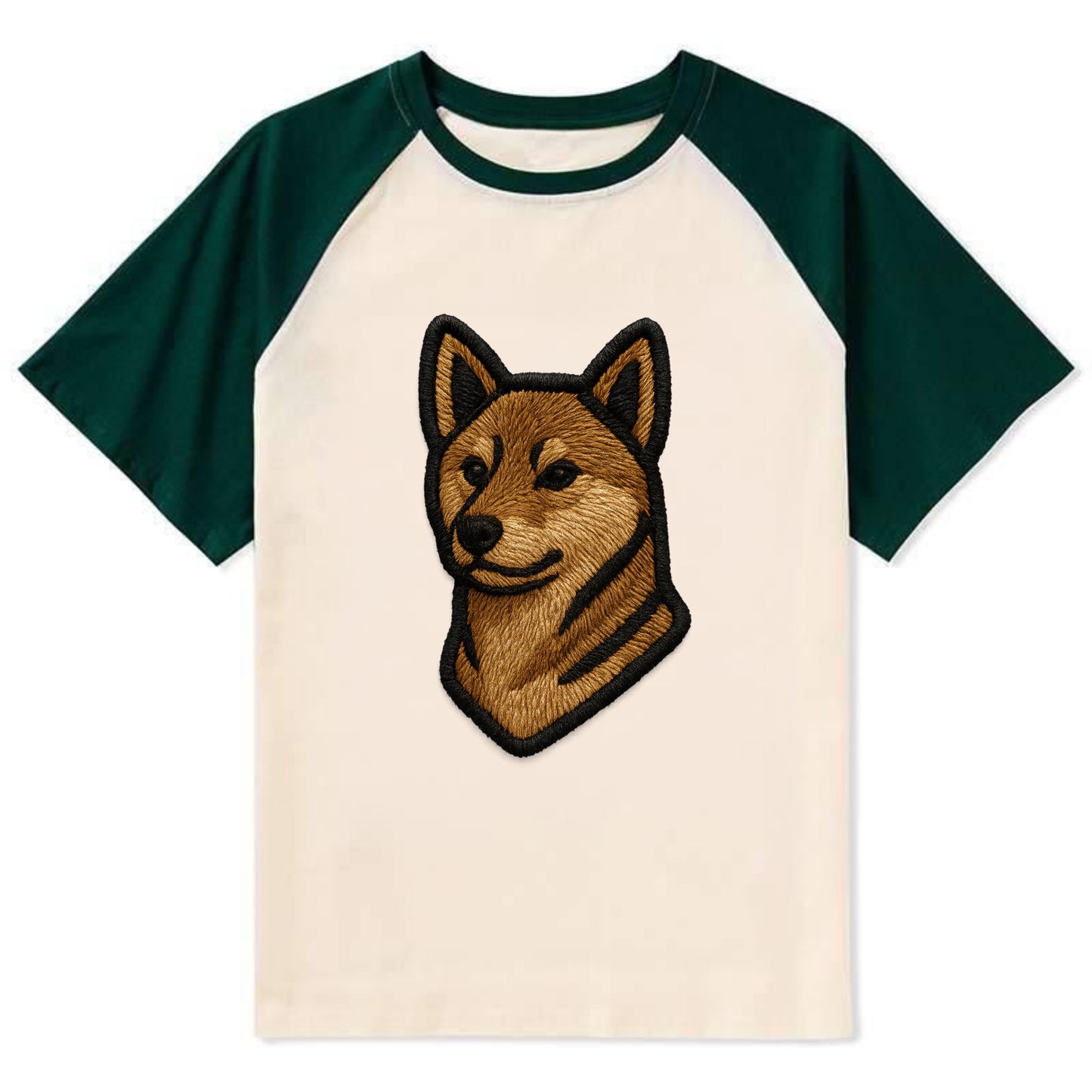 Shikoku - Trendy Japanese hunter design - Contrast Raglan T-shirt - Green