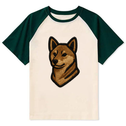 Shikoku - Trendy Japanese hunter design - Contrast Raglan T-shirt - Green
