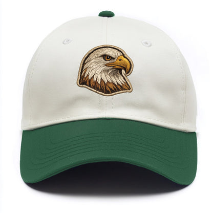 EAGLE HEAD PROFILE - majestic bald eagle in brown, white and gold , American pride - Two Tone Cap - Green