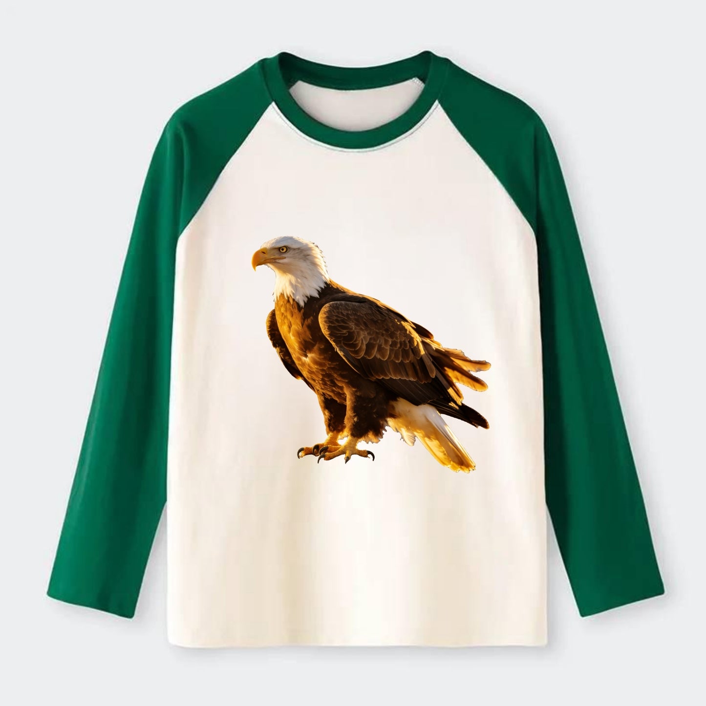 Eagle - Raglan Long Sleeve T-Shirt - Green