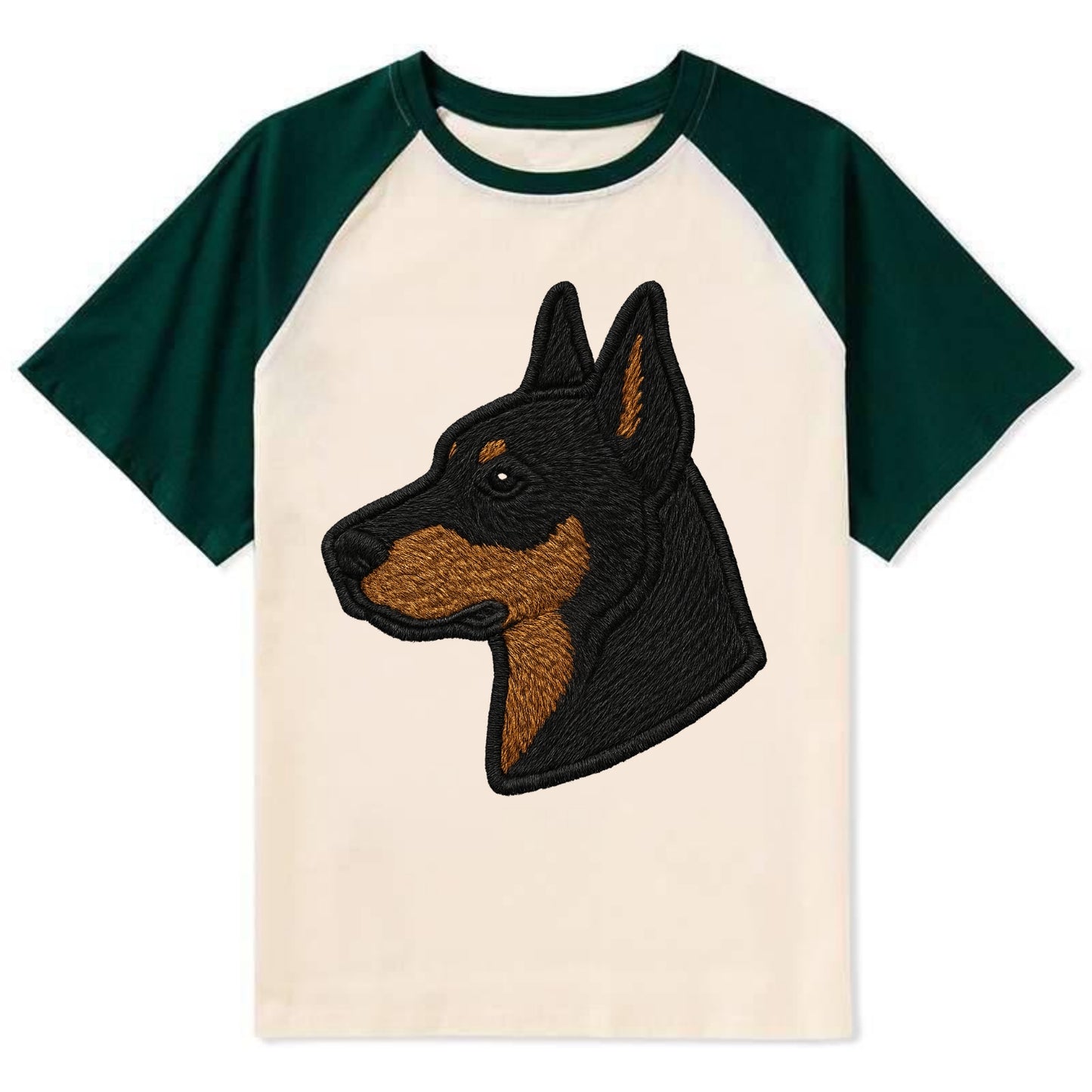 Beauceron - Contemporary French herder d - Contrast Raglan T-shirt - Green