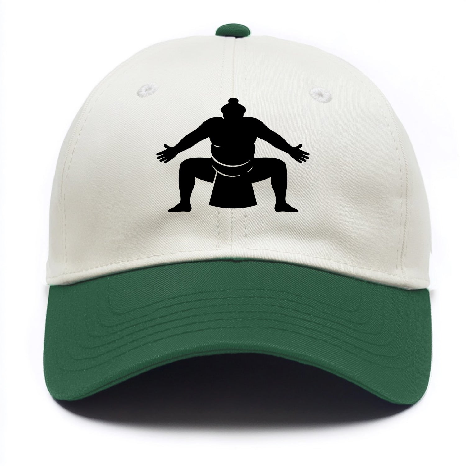 Japanese sumo wrestler ceremonial stance - Two Tone Cap - Green