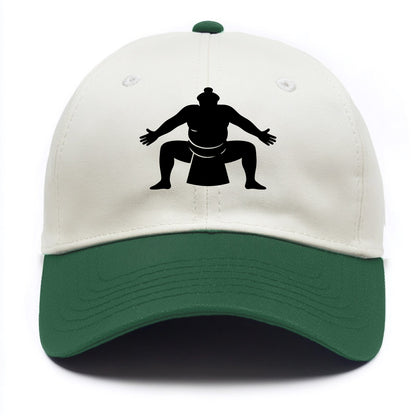 Japanese sumo wrestler ceremonial stance - Two Tone Cap - Green