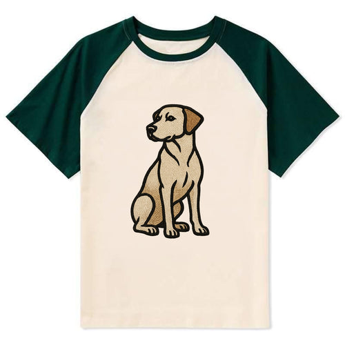 Rhodesian Ridgeback - Red wheaten sittin Contrast Raglan T-shirt
