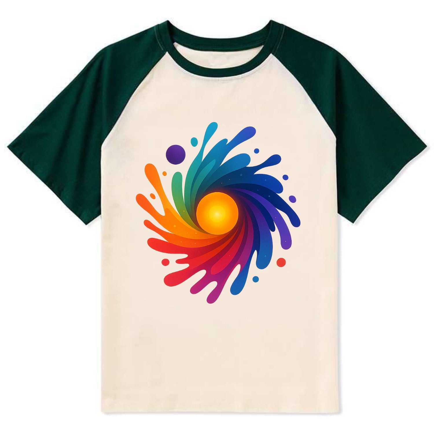 Big Bang Palette - Explosion of paint co - Contrast Raglan T-shirt - Green