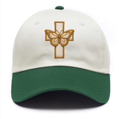 Resurrection Cross  - Two Tone Cap - Green