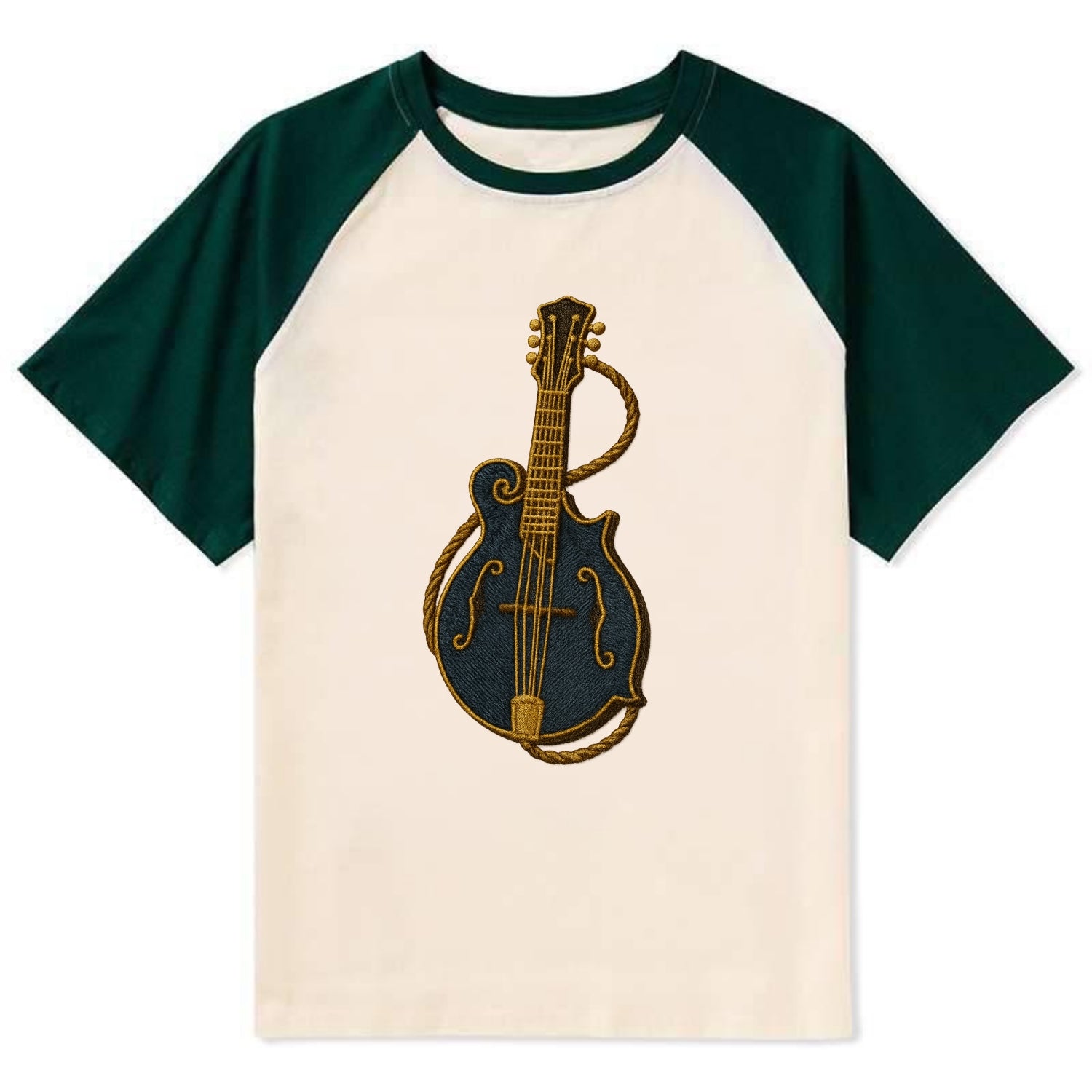 Mandolin  - Contrast Raglan T-shirt - Green