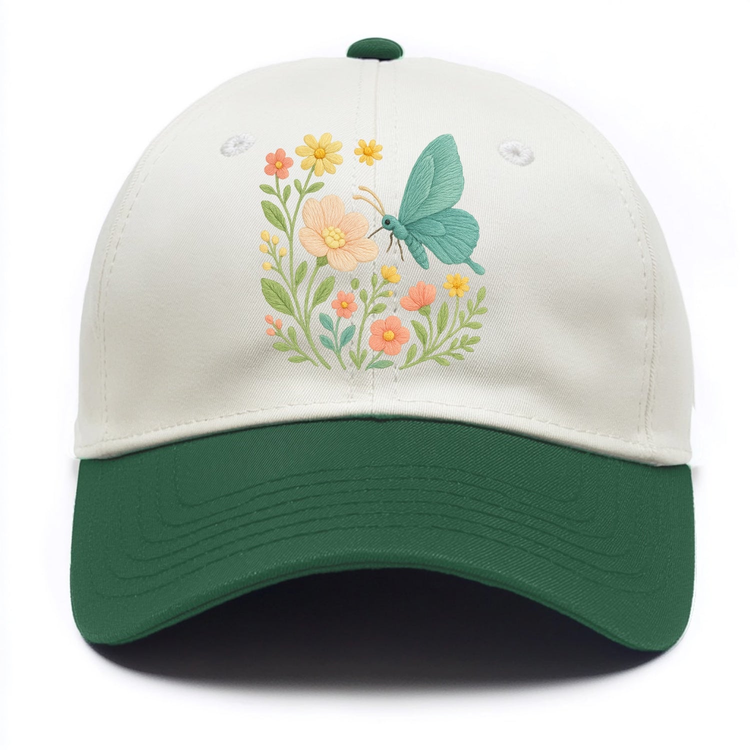 Mint Night Butterfly - Two Tone Cap - Green