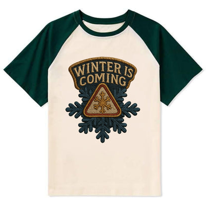 Winter Is Coming  - Contrast Raglan T-shirt - Green