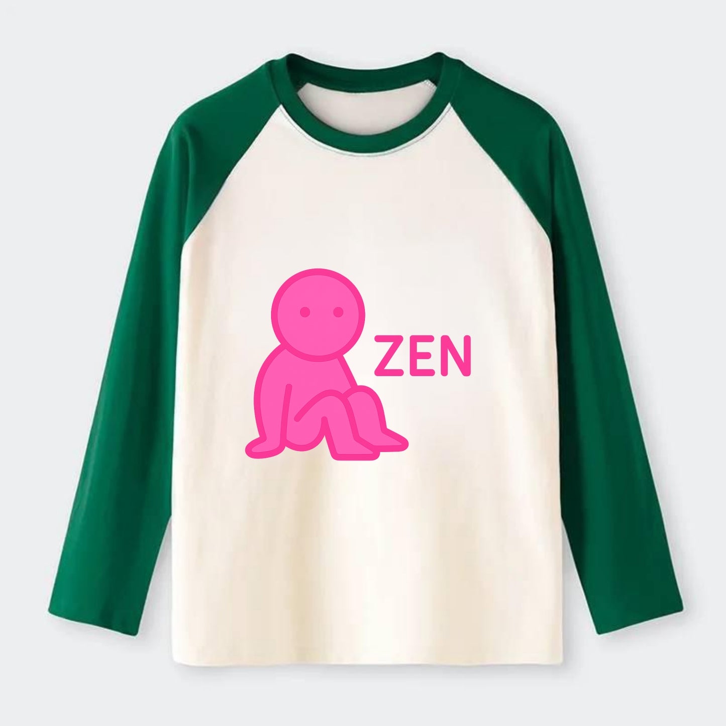 TRENDS ARE CIRCULAR | Dizzy fashion wheel - Raglan Long Sleeve T-Shirt - Green