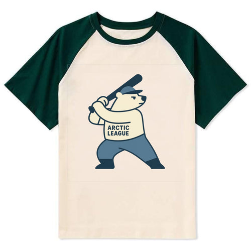 Polar Bear Baseball MVP - Contrast Raglan T-shirt
