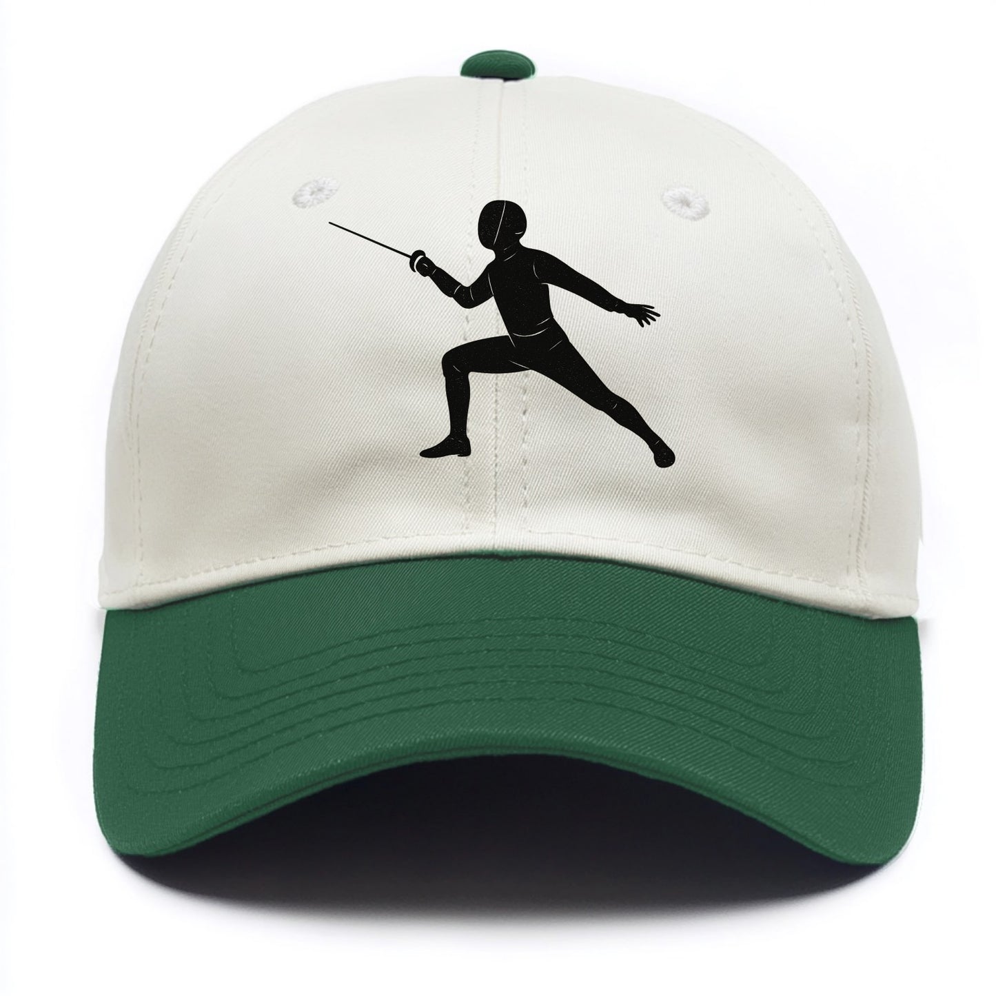 Fencer in lunge position - Two Tone Cap - Green
