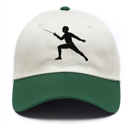 Fencer in lunge position - Two Tone Cap - Green