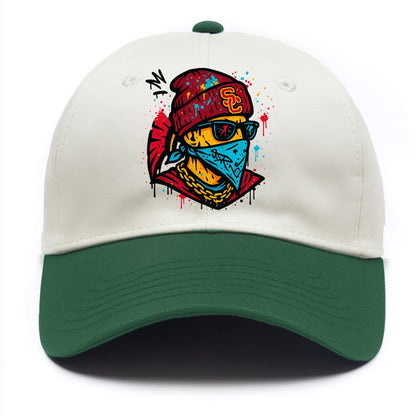 Los Angeles Trojan wearing USC beanie with SC patch - Two Tone Cap - Green
