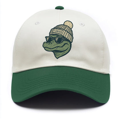 Gainesville Gator wearing Florida beanie - Two Tone Cap - Green