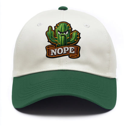NOPE CACTUS - cactus with attitude in green , prickly personality - Two Tone Cap - Green